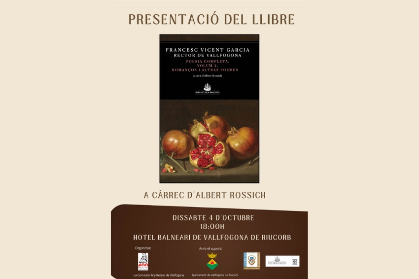 Presentació del llibre Poesia Completa de Garcia a Vallfogona de Riucorb
