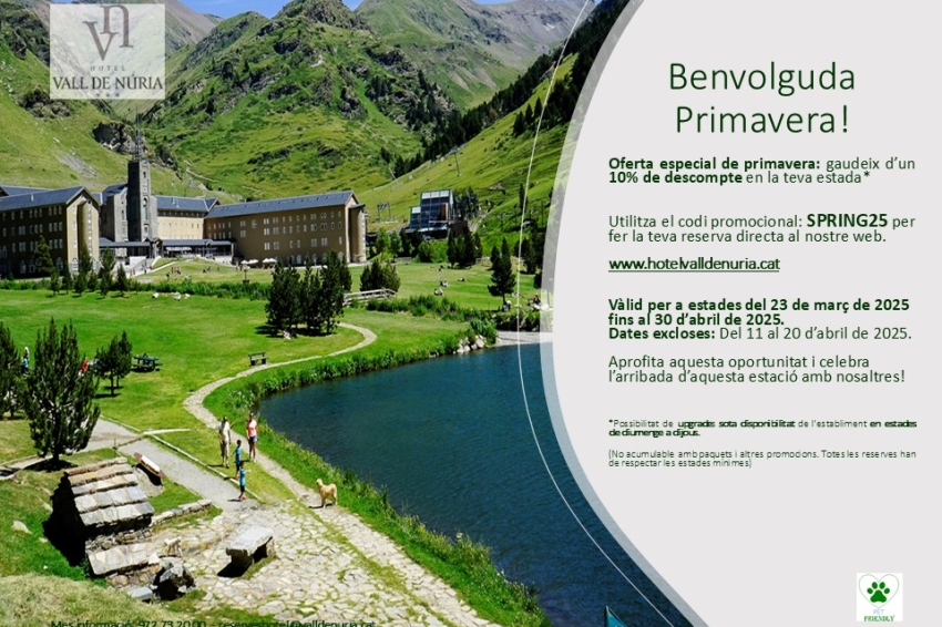 Descuento 10% bienamada primavera en el Hotel Vall de Núria