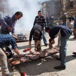 Pig slaughter festival in Montgai