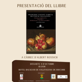 Presentació del llibre "Poesia Completa de Garcia" a Vallfogona&#8230;
