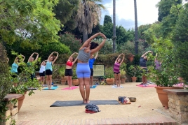 Yoga in the Marimurtra Botanical Garden